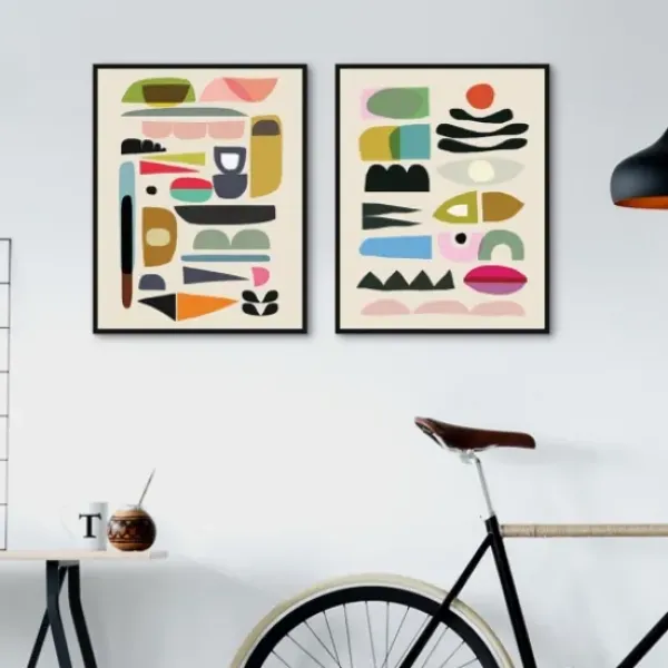 Framed Art-Kirkland's Home Nordic Glam Framed Canvas Art Prints, Set Of 2 Ivory/Multi