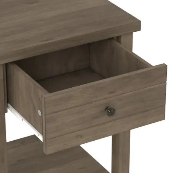 Accent & End Tables-Kirkland's Home Oak Bailie Wooden Side Table Brown