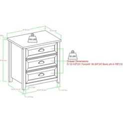 Dressers & Chests-Kirkland's Home Oak Bronze Cupped Handle Nightstand White