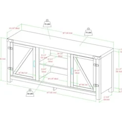 Tv Stands & Media Consoles-Kirkland's Home Oak Farmhouse Double Door Tv Stand Brown/White