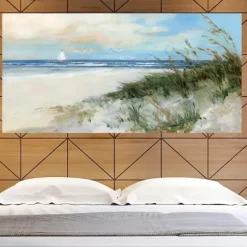 Canvas Art-Kirkland's Home Oak Island Sunrise Giclee Canvas Art Print Blue/Tan