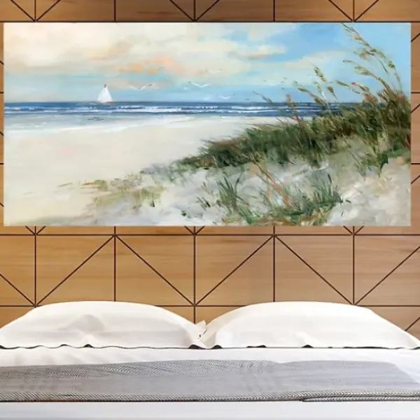 Canvas Art-Kirkland's Home Oak Island Sunrise Giclee Canvas Art Print Blue/Tan