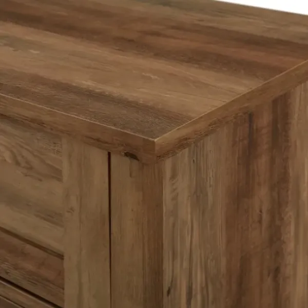 Cabinets & Sideboards-Kirkland's Home Oak Rustic Glass Front Sideboard Brown