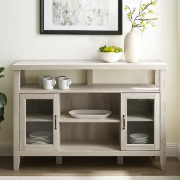 Tv Stands & Media Consoles-Kirkland's Home Oak Rustic Wood Tv Stand White