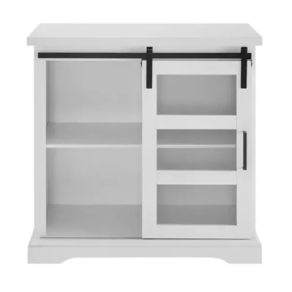 Accent & End Tables-Kirkland's Home Oak Sliding Door Cabinet White