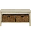 Coffee Tables-Kirkland's Home Oak Traditional Wooden Basket Coffee Table White