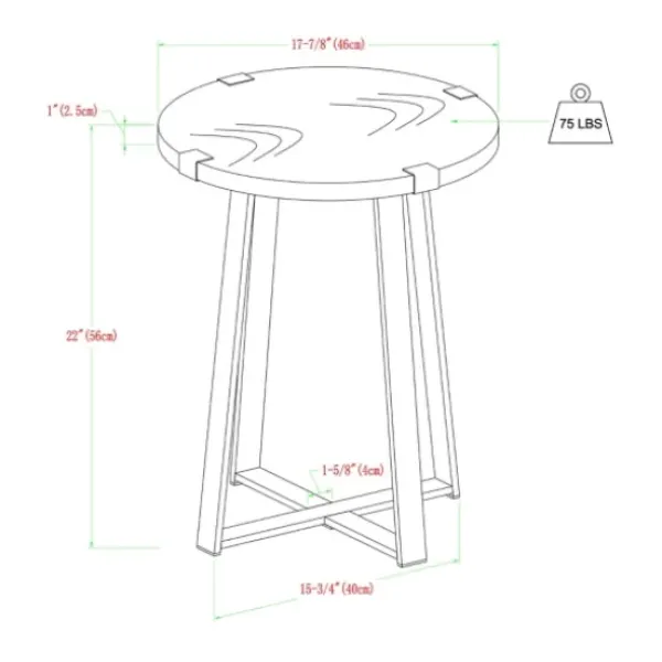 Accent & End Tables-Kirkland's Home Oak Urban Rustic Round Accent Table Brown