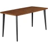 Dining Tables-Kirkland's Home Oak Wood And Metal Dining Table Brown