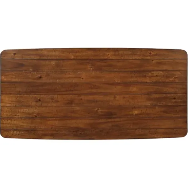 Dining Tables-Kirkland's Home Oak Wood And Metal Dining Table Brown