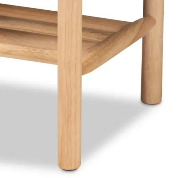 Benches & Ottomans-Kirkland's Home Oak Wood And Woven Nylon Bench Black/Tan