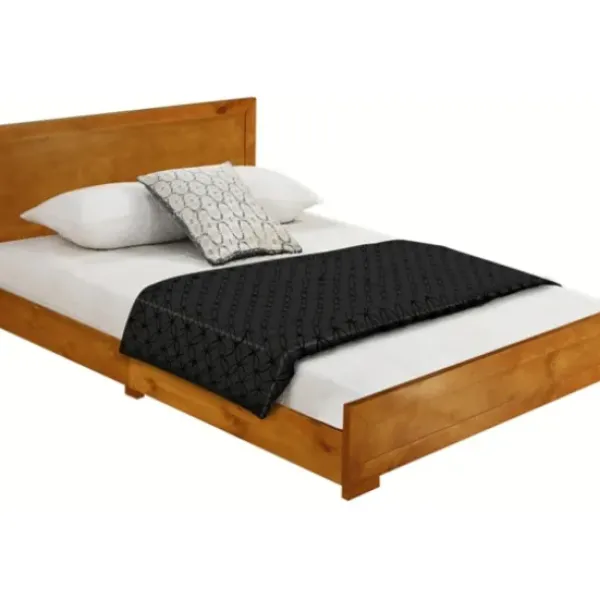 Beds & Headboards-Kirkland's Home Oak Wood King Platform Bed And 2-Nightstand Set Brown