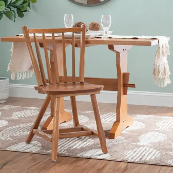 Dining Chairs-Kirkland's Home Oak Wood Spindle Back Dining Chairs, Set Of 2 Brown