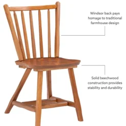 Dining Chairs-Kirkland's Home Oak Wood Spindle Back Dining Chairs, Set Of 2 Brown