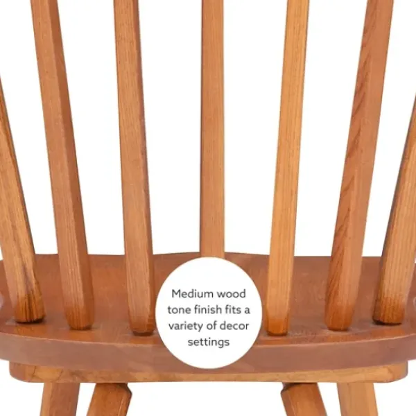 Dining Chairs-Kirkland's Home Oak Wood Spindle Back Dining Chairs, Set Of 2 Brown