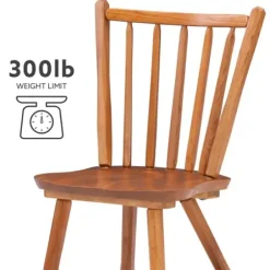 Dining Chairs-Kirkland's Home Oak Wood Spindle Back Dining Chairs, Set Of 2 Brown