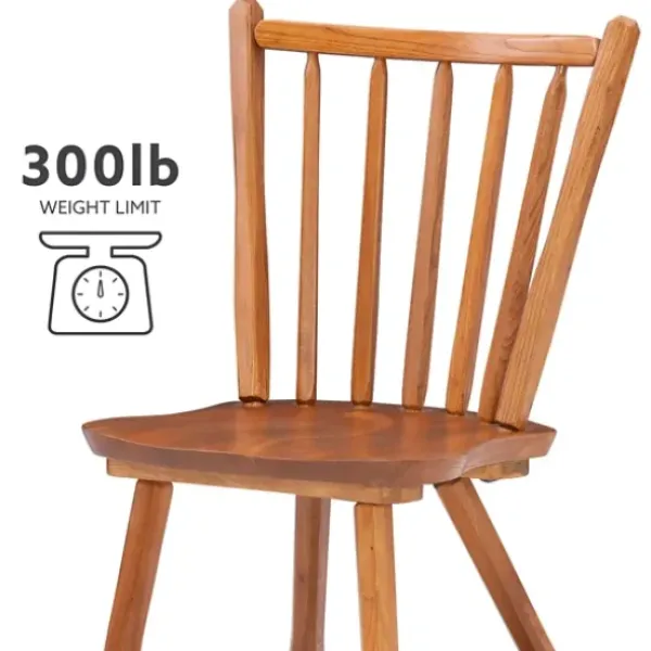 Dining Chairs-Kirkland's Home Oak Wood Spindle Back Dining Chairs, Set Of 2 Brown