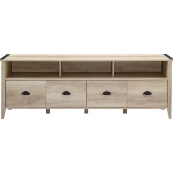 Tv Stands & Media Consoles-Kirkland's Home Oak Wood Tv Console White