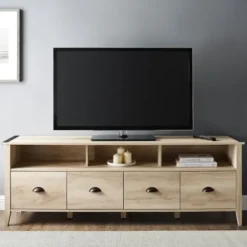 Tv Stands & Media Consoles-Kirkland's Home Oak Wood Tv Console White