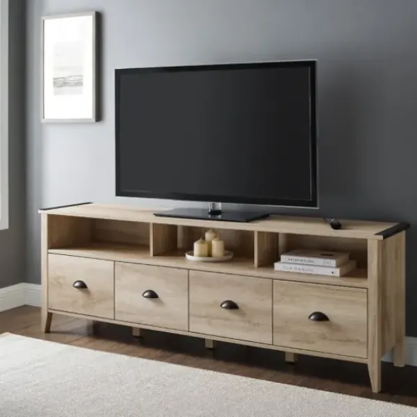 Tv Stands & Media Consoles-Kirkland's Home Oak Wood Tv Console White
