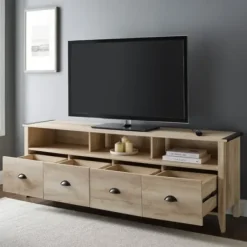 Tv Stands & Media Consoles-Kirkland's Home Oak Wood Tv Console White