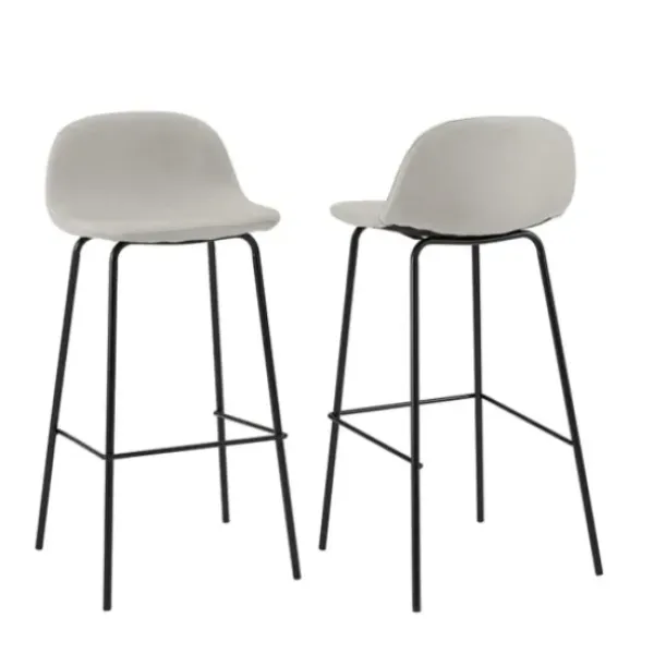 Bar Stools & Counter Height Stools-Kirkland's Home Oatmeal Slope Back 2-Pc. Barstool Set White