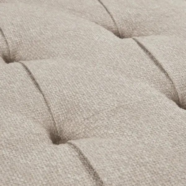 Benches & Ottomans-Kirkland's Home Oatmeal Tufted Square Ottoman Tan