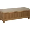 Benches & Ottomans-Kirkland's Home Oatmeal Tweed Tufted Storage Bench Tan