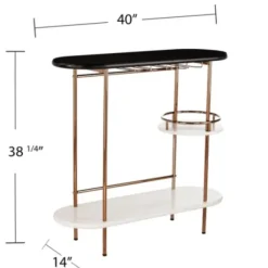 Kitchen Islands & Bar Carts-Kirkland's Home Oblong Gold Metal Frame Bar Cart