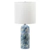 Table Lamps-Kirkland's Home Ocean Blues Mottled Pillar Table Lamp White