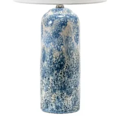 Table Lamps-Kirkland's Home Ocean Blues Mottled Pillar Table Lamp White