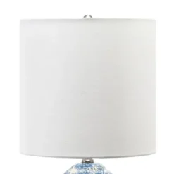 Table Lamps-Kirkland's Home Ocean Blues Mottled Pillar Table Lamp White