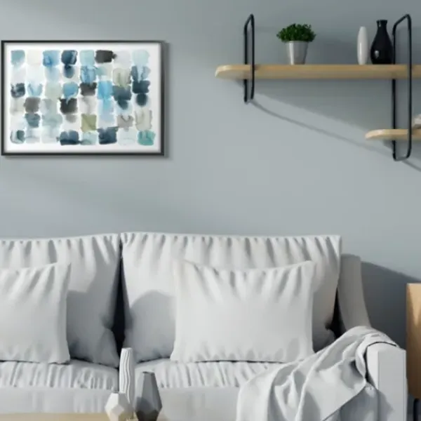 Framed Art-Kirkland's Home Ocean Inspired Abstract Tiles Framed Art Print White/Blue/Green