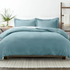 Duvets-Kirkland's Home Ocean Solid 3-Pc. Twin Duvet Cover Set Blue