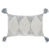 Pillows-Kirkland's Home Ocean Stripe Diamond Tassels Cotton Lumbar Pillow Blue