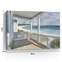 Canvas Art-Kirkland's Home Ocean View Canvas Art Print, 40X30 In. Blue/White/Tan