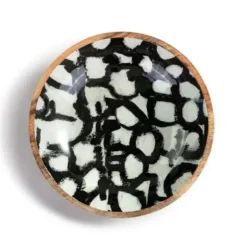 Wall Plaques-Kirkland's Home Off White And Black Hanging Bowl Wall Plaque Black/White