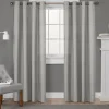 Curtains & Drapes-Kirkland's Home Off White Metallic Curtain Panel Set, 96 In. Silver/White