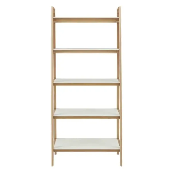 Bookshelves-Kirkland's Home Off White Wood Shelves With Natural Frame Bookcase