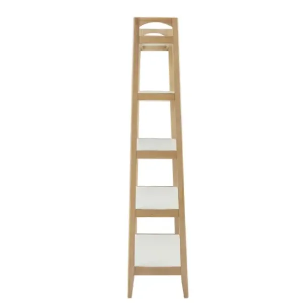 Bookshelves-Kirkland's Home Off White Wood Shelves With Natural Frame Bookcase