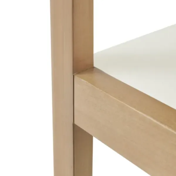 Bookshelves-Kirkland's Home Off White Wood Shelves With Natural Frame Bookcase