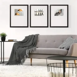Gallery Wall Frames-Kirkland's Home Offset Mat 8X10 3-Pc. Gallery Wall Frame Set Black