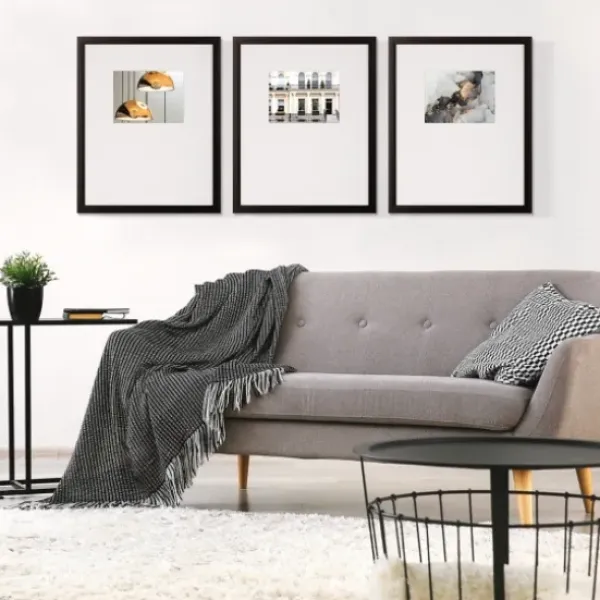 Gallery Wall Frames-Kirkland's Home Offset Mat 8X10 3-Pc. Gallery Wall Frame Set Black
