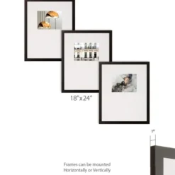 Gallery Wall Frames-Kirkland's Home Offset Mat 8X10 3-Pc. Gallery Wall Frame Set Black