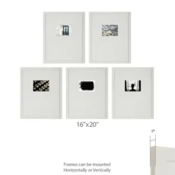 Gallery Wall Frames-Kirkland's Home Offset Mat 5X7 5-Pc. Gallery Wall Frame Set White