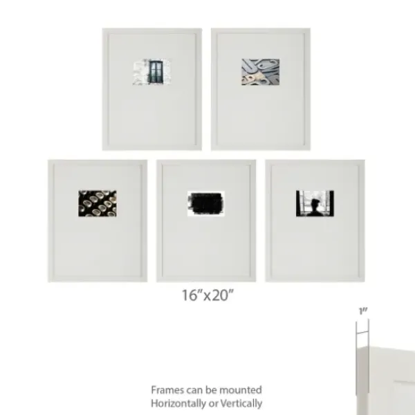Gallery Wall Frames-Kirkland's Home Offset Mat 5X7 5-Pc. Gallery Wall Frame Set White