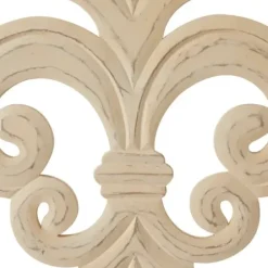 Wall Plaques-Kirkland's Home Off-White Distressed Fleur De Lis Wall Decoration Ivory