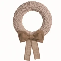 Wreaths-Kirkland's Home Off-White Foam Textured Wreath With Burlap Bow Ivory/White