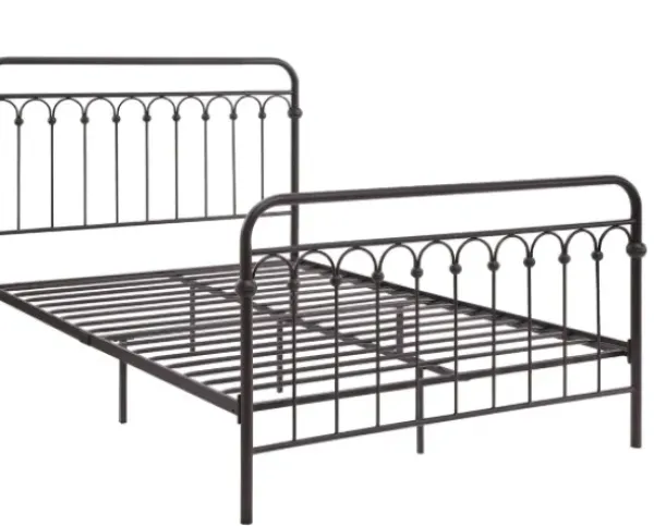 Beds & Headboards-Kirkland's Home Oil Rubbed Bronze Metal Platform Queen Bed Brown