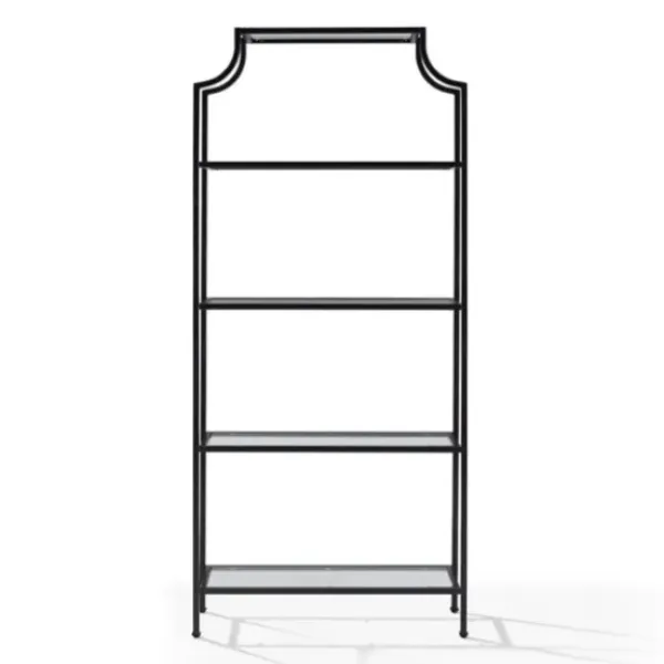 Cabinets & Sideboards-Kirkland's Home Oil-Rubbed Bronze 4-Tier Glass Ashlee Etagere Brown