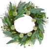 Wreaths-Kirkland's Home Olive Branch And Flower Buds Spiral Wreath Green